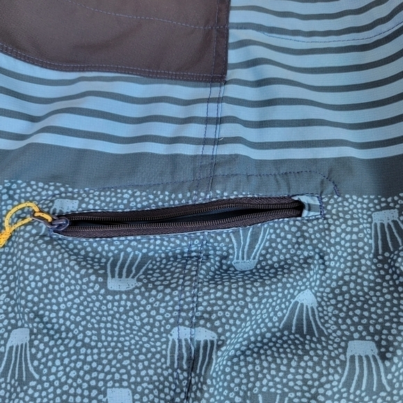 Patagonia Blue And Yellow Stretch Plaining Swim/Boardshorts Sz 32 (M) NWOT - Picture 9 of 15